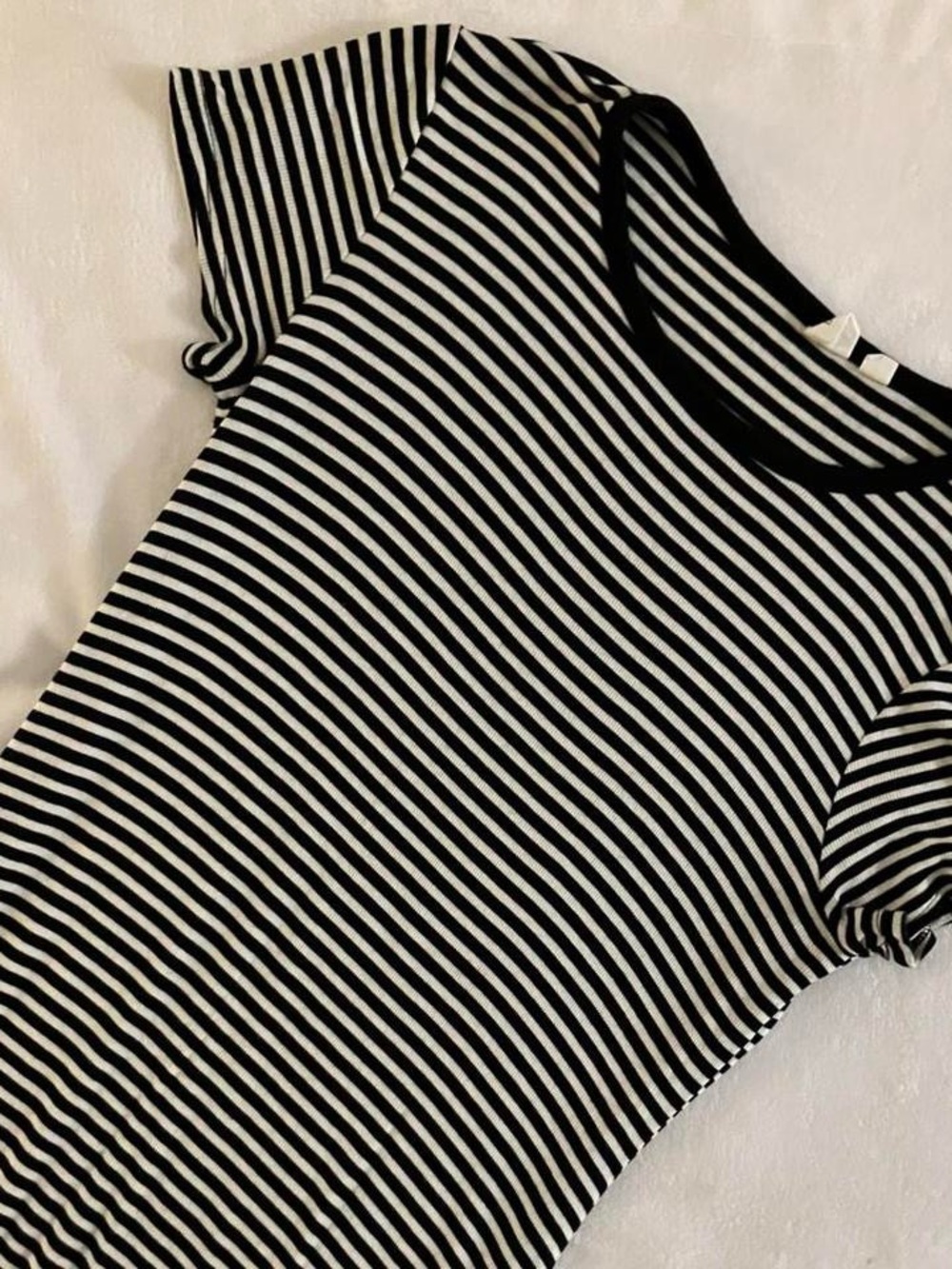 GAP Black and White Striped Short Sleeve Tee